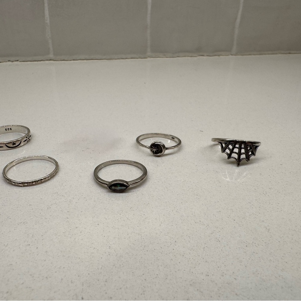 Sterling Silver Celestial Ring Set - image 3